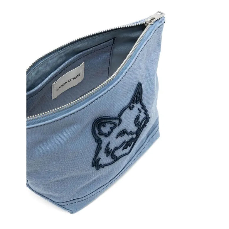 Maison Kitsune Fox Pouch in Blue