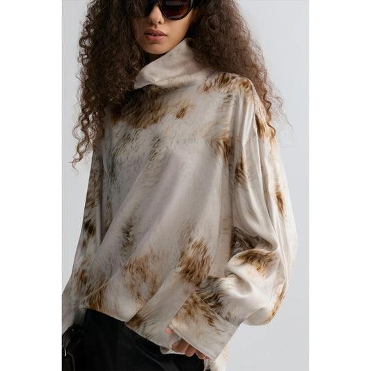 The Front Row Shop Fur Print Top, size Small