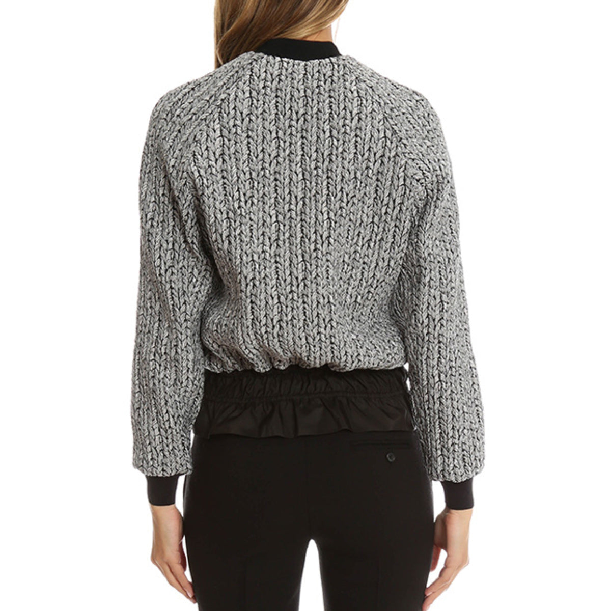 3.1 Phillip Lim Drawstring Bomber Jacket in Platinum, size 8