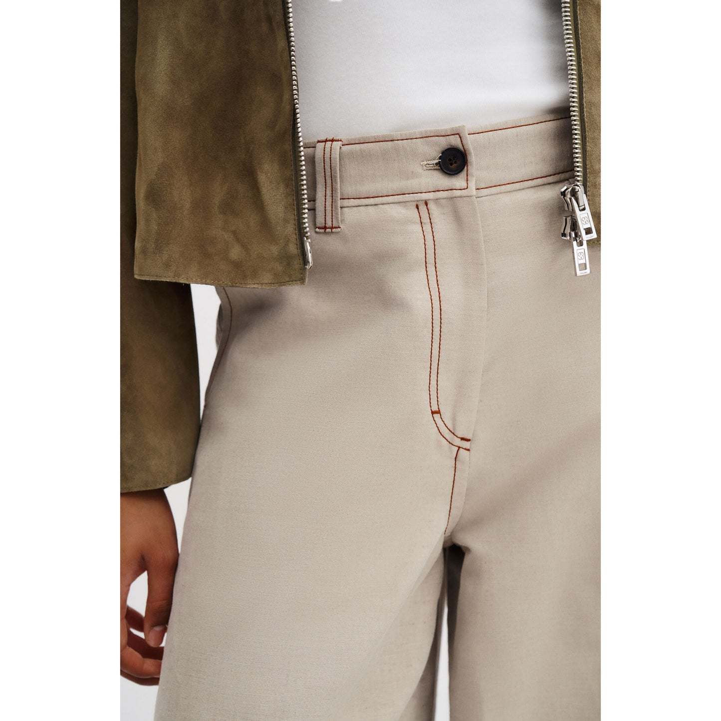 Filippa K "Bella" Mariner Trousers in Beige/Taupe, size 38 (size 6)