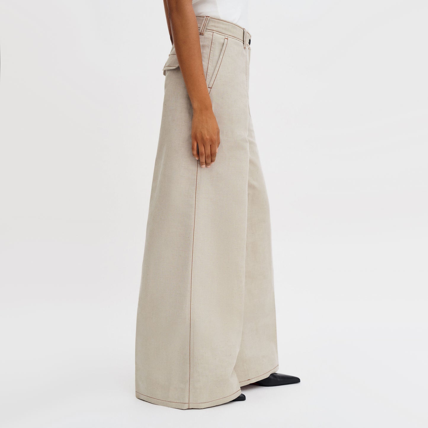 Filippa K "Bella" Mariner Trousers in Beige/Taupe, size 38 (size 6)
