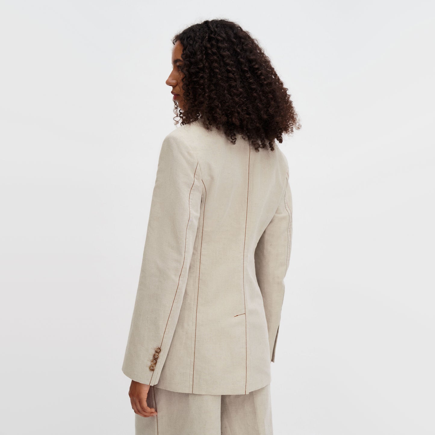 Filippa K "Brooke" Linen Mariner Blazer in Taupe/Beige, size 36 (size 4)