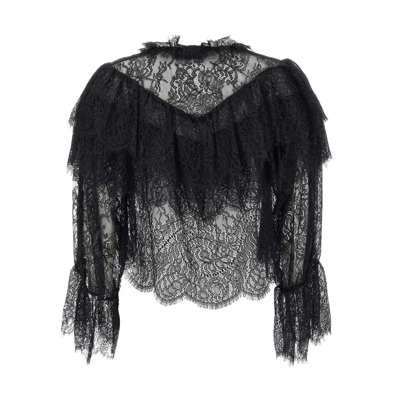 RIXO "Faryn" Lace Top in Black, Size Small