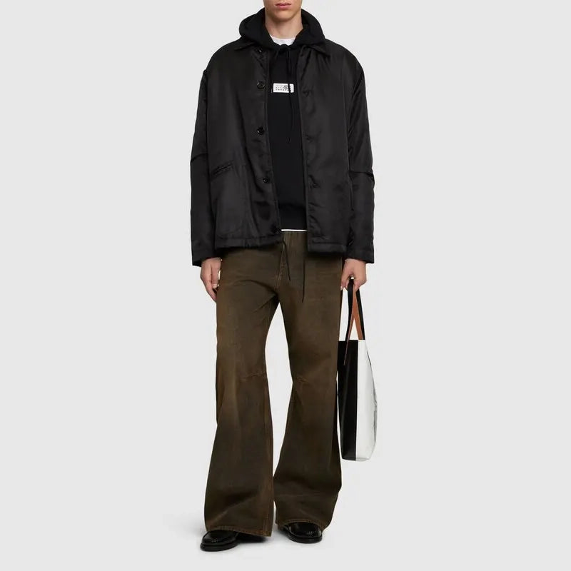 MM6 Maison Margiela Nylon Bomber in Black, size 48 (Fits mens Large)