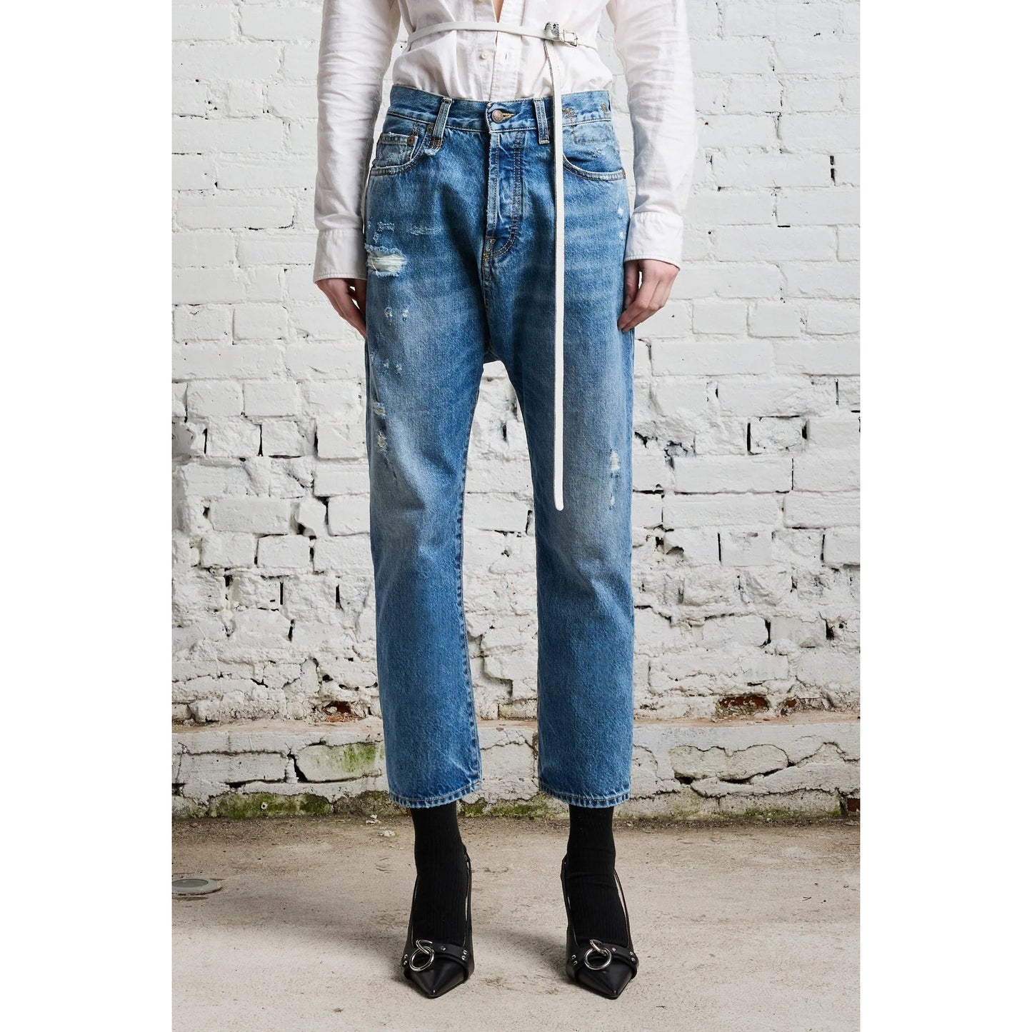 R13 Tailored Drop Jean in "Bain Blue", size 28