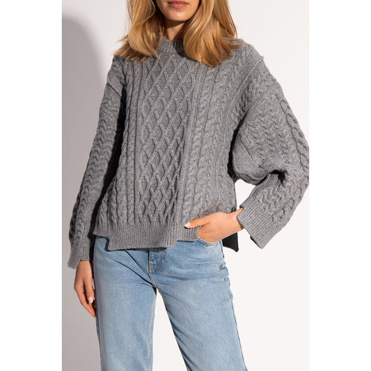 Stella McCartney Oversize Cable Knit Sweater in Grey, size 34 (XS)