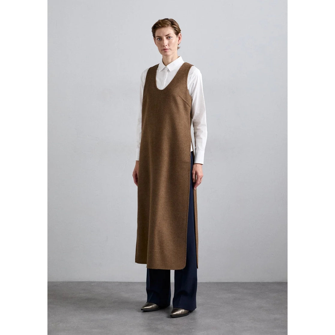 by Malene Birger "Florence" Maxi Wool Dress in Brown Melange, size 34 (like XS)