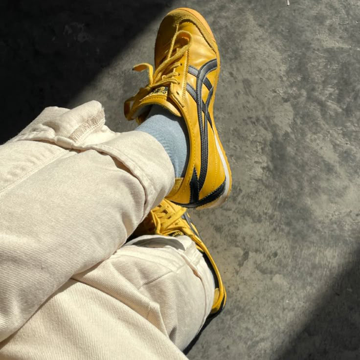 Onitsuka Tiger "Mexico 66" Sneakers in Yellow/Black, size 11
