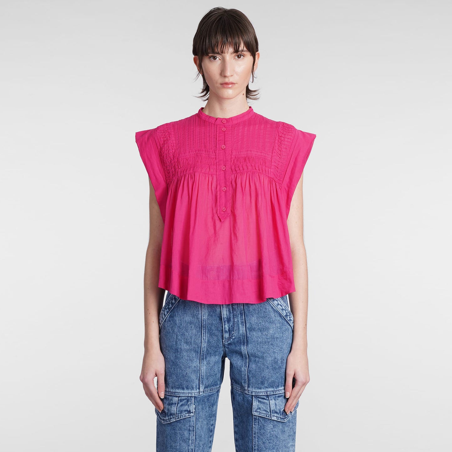 Isabel Marant Etoile "Leaza" Top in Fushia Pink, size 36 (fits like size small)