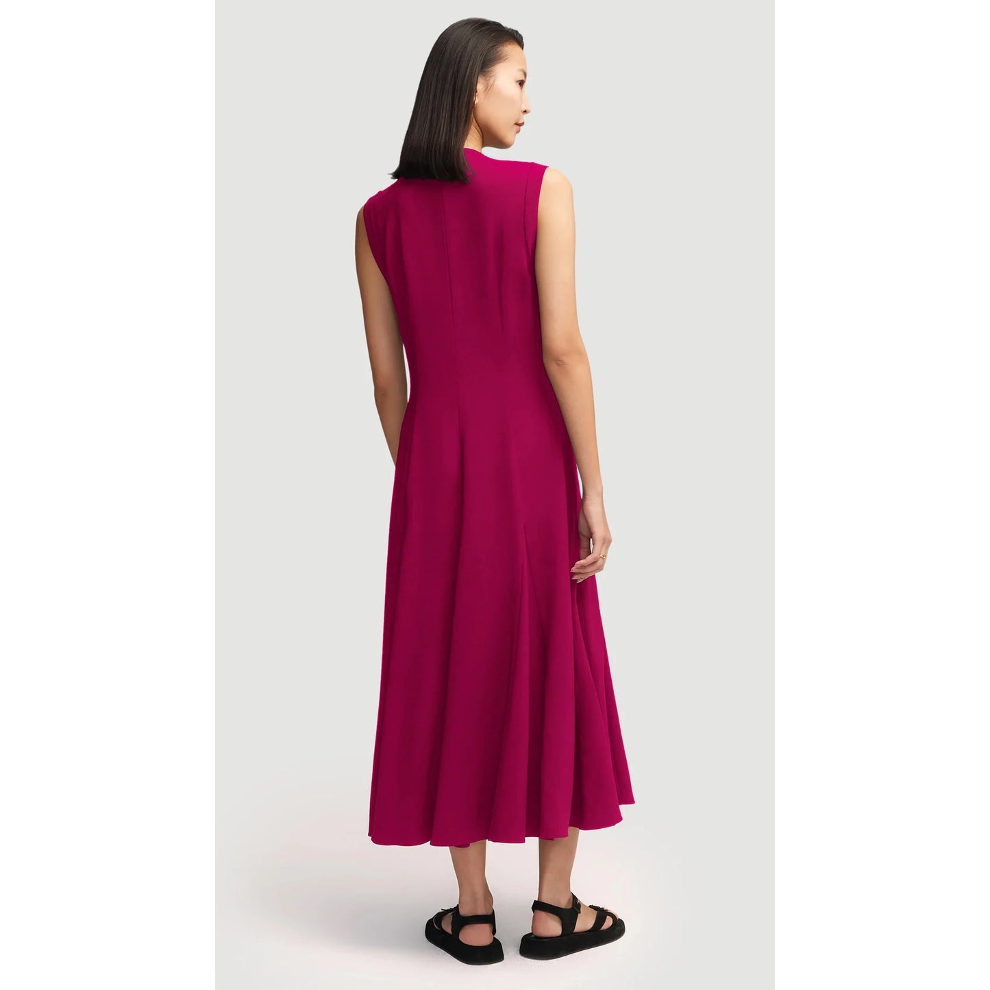 Argent "Cornelia" Midi Dress in Fushia, Size Small