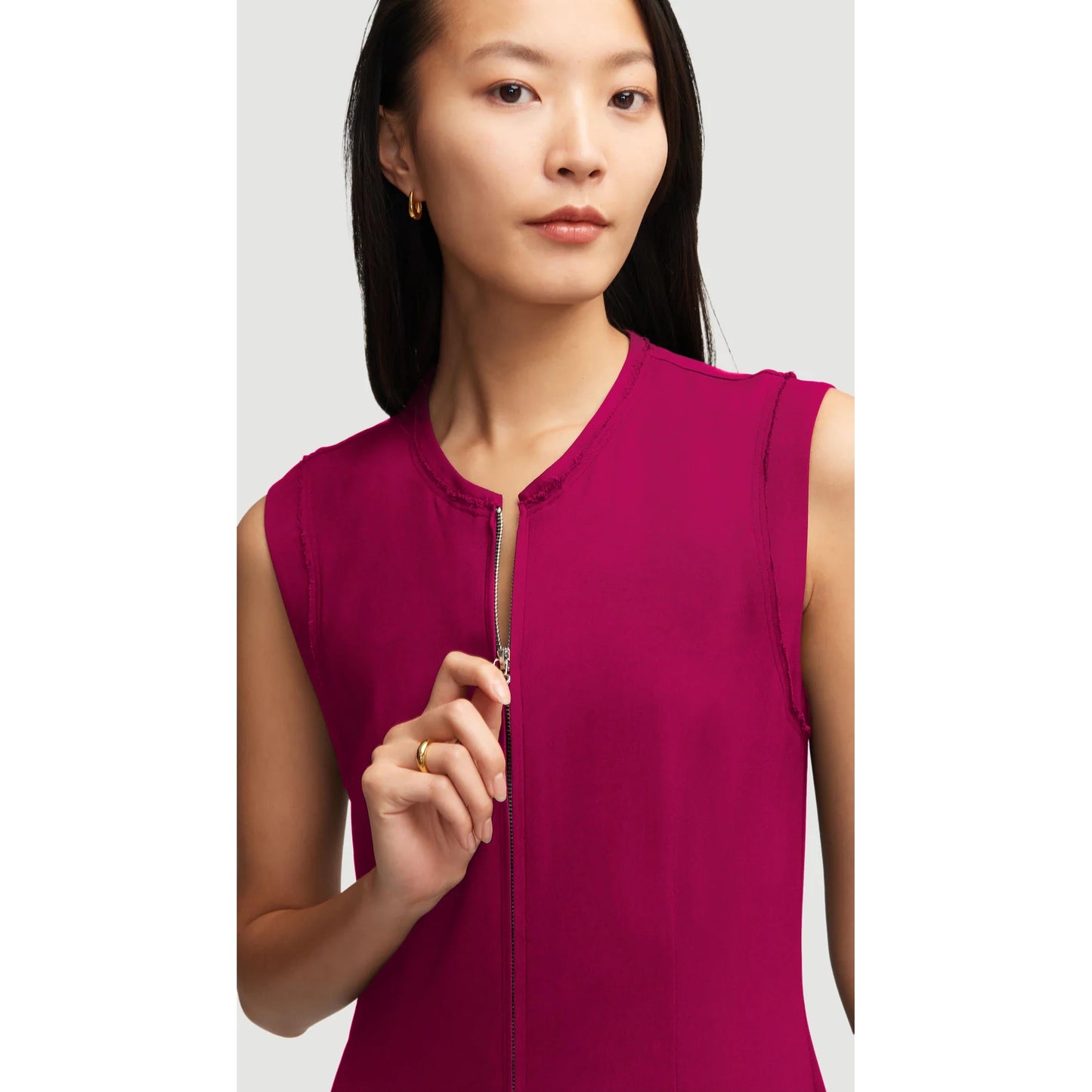 Argent "Cornelia" Midi Dress in Fushia, Size Small