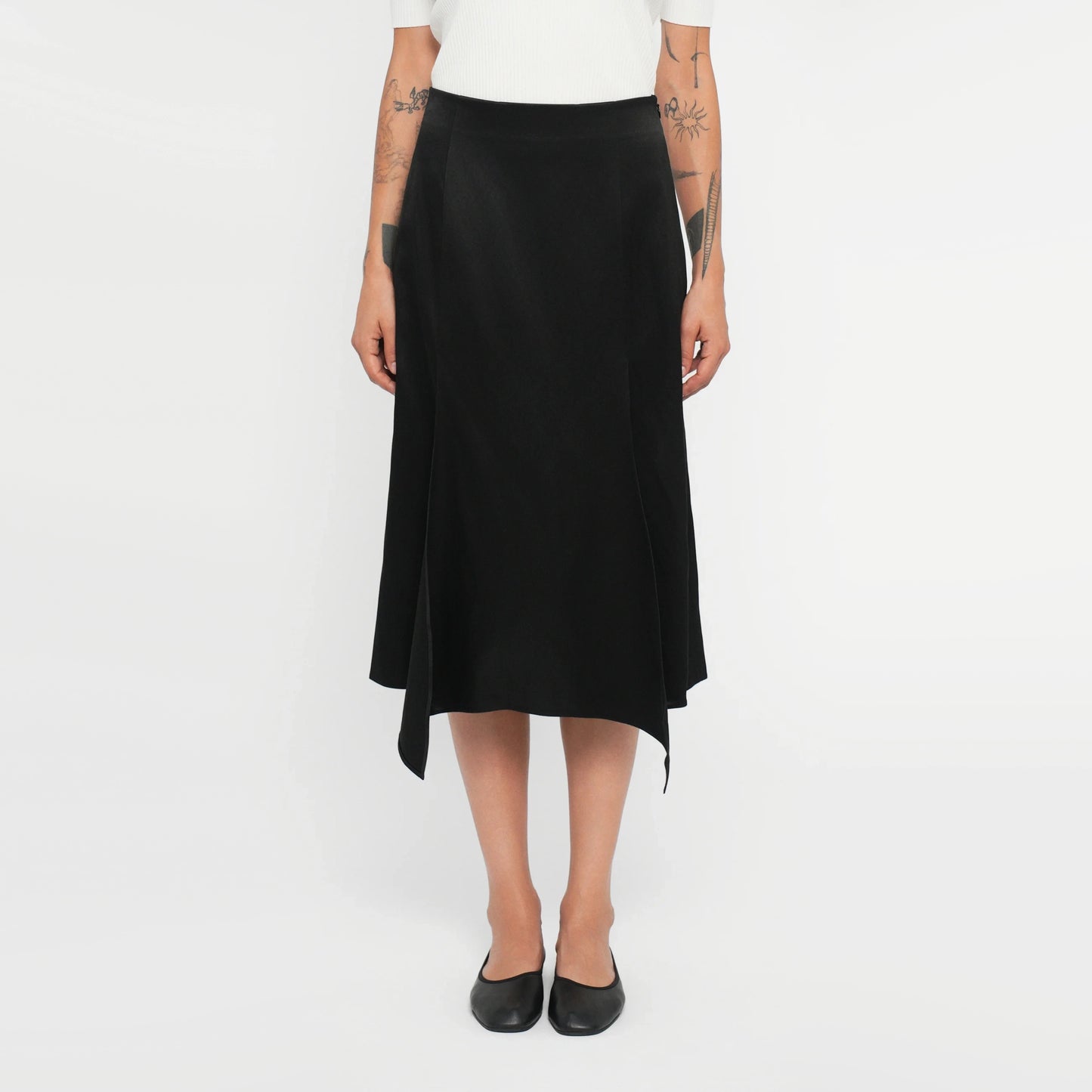 44OME Satin Skirt in Black, size Medium (fits size Small)