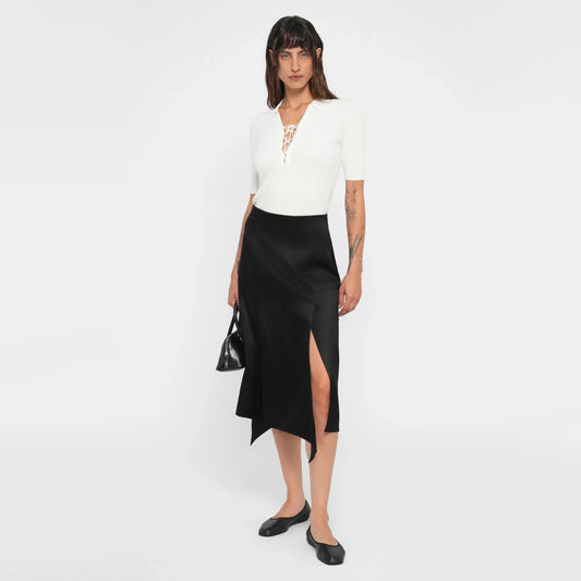 44OME Satin Skirt in Black, size Medium (fits size Small)