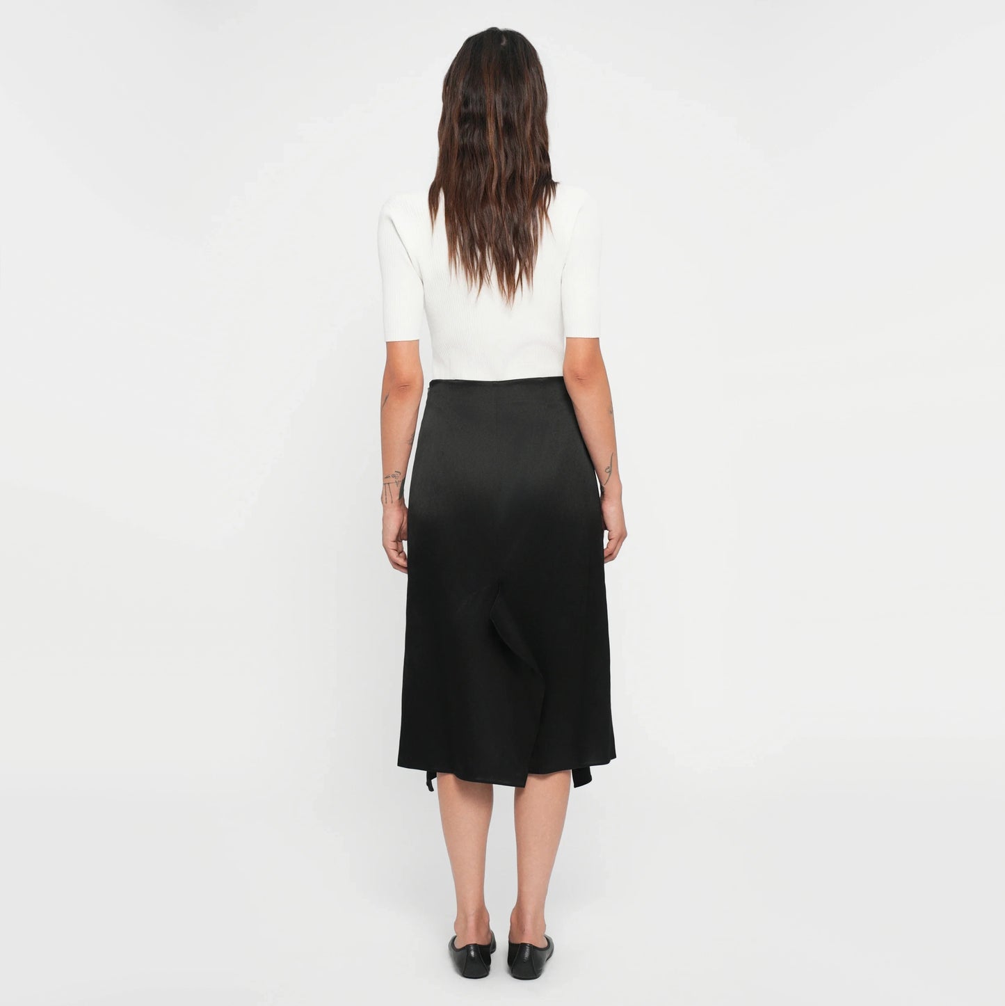 44OME Satin Skirt in Black, size Medium (fits size Small)