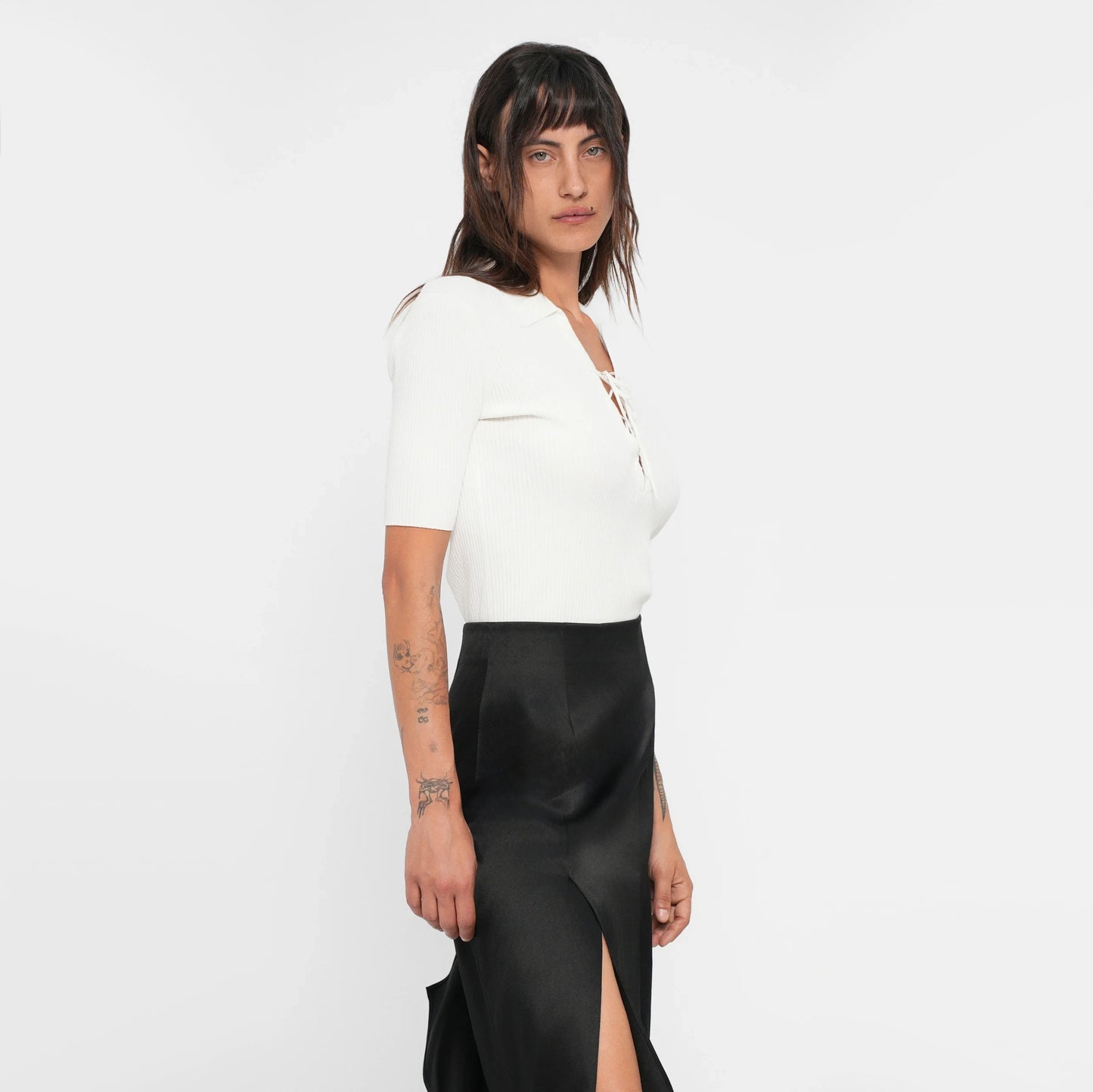 44OME Satin Skirt in Black, size Medium (fits size Small)