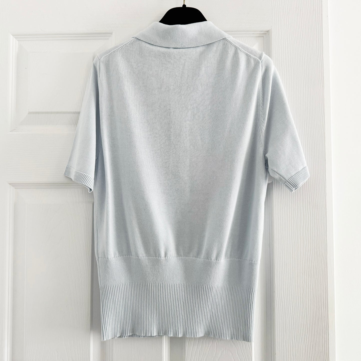 44OME Knit Cotton Polo Neck Top, size Small