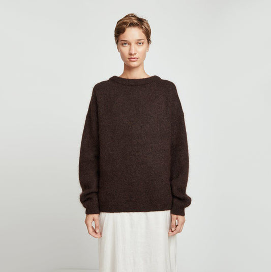 ACNE "Dramatic Mohair" Sweater in Brown, size XS