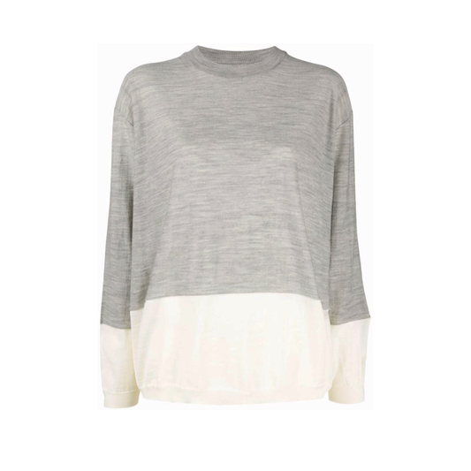 Sofie D'Hoore Colourblock Sweater in Grey/White, size Small