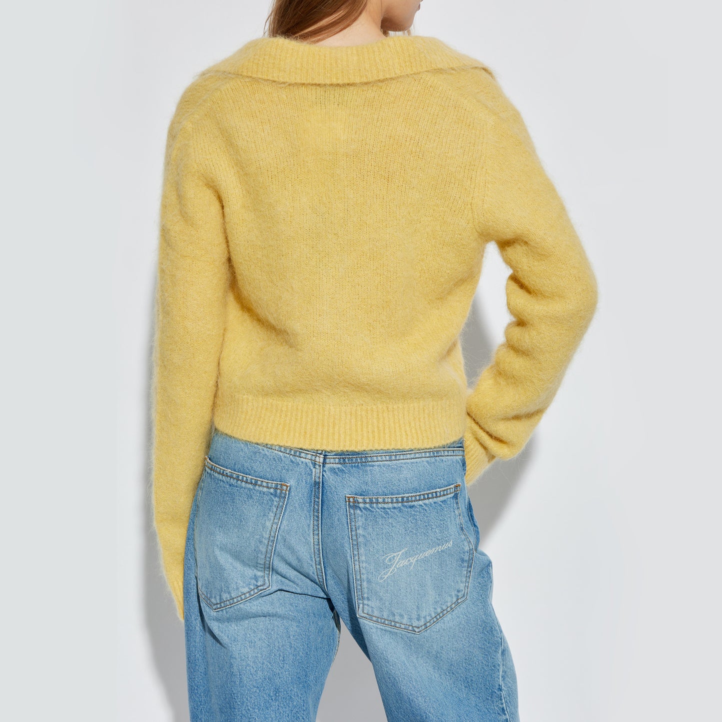 Munthe "Roxas" Cropped Cardigan in Pale Yellow, size 36