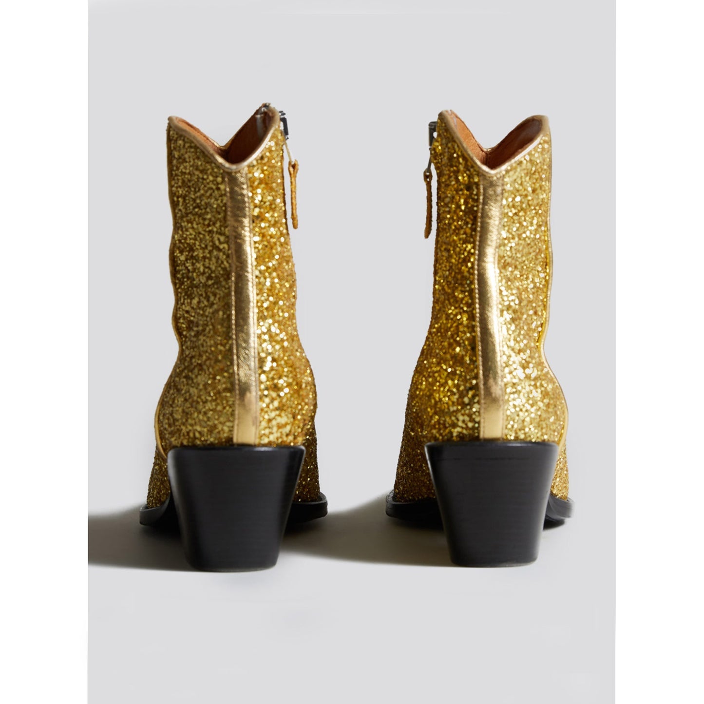 R13 Western Boots in Gold Sequin, size 41