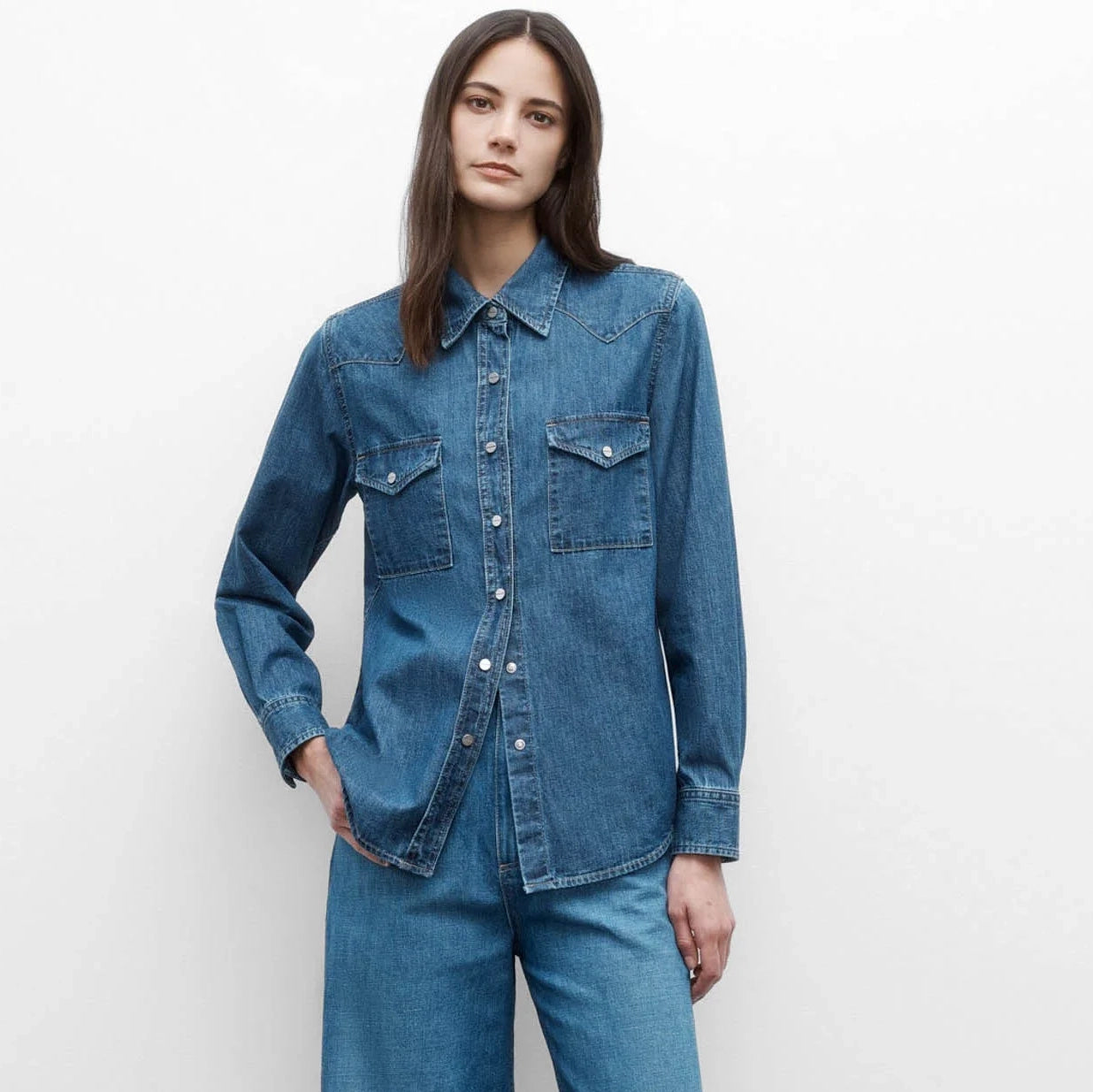 TWP "Cowboy Take Me Away" Shirt in "Paris", size Small