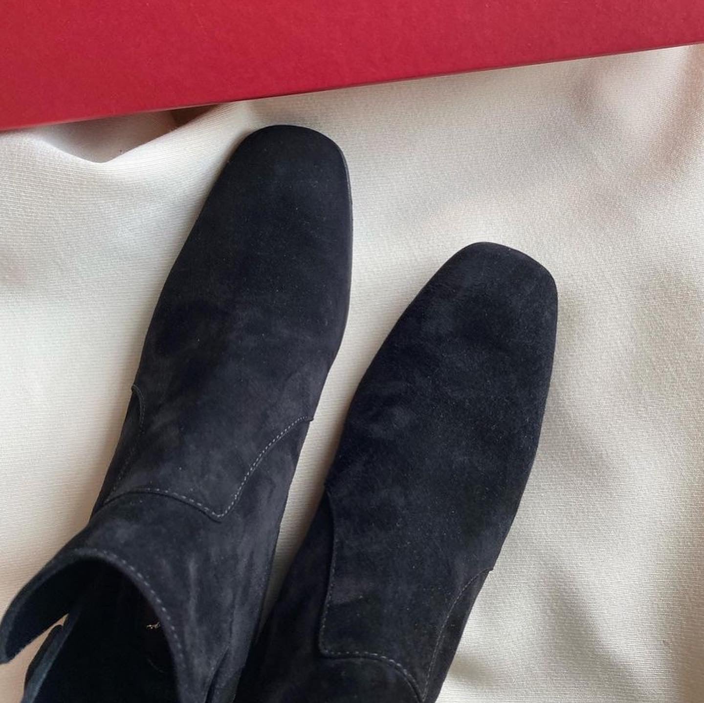 Roger Vivier black suede “Polly” boots, size 35.5. Fits like a 5.5