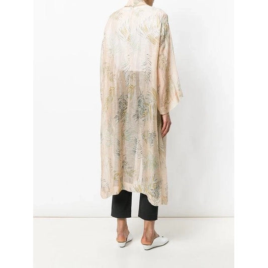 Forte_Forte Leaf Printed Voile Duster in Blush, size "III" (size Large)