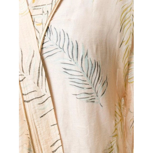 Forte_Forte Leaf Printed Voile Duster in Blush, size "III" (size Large)