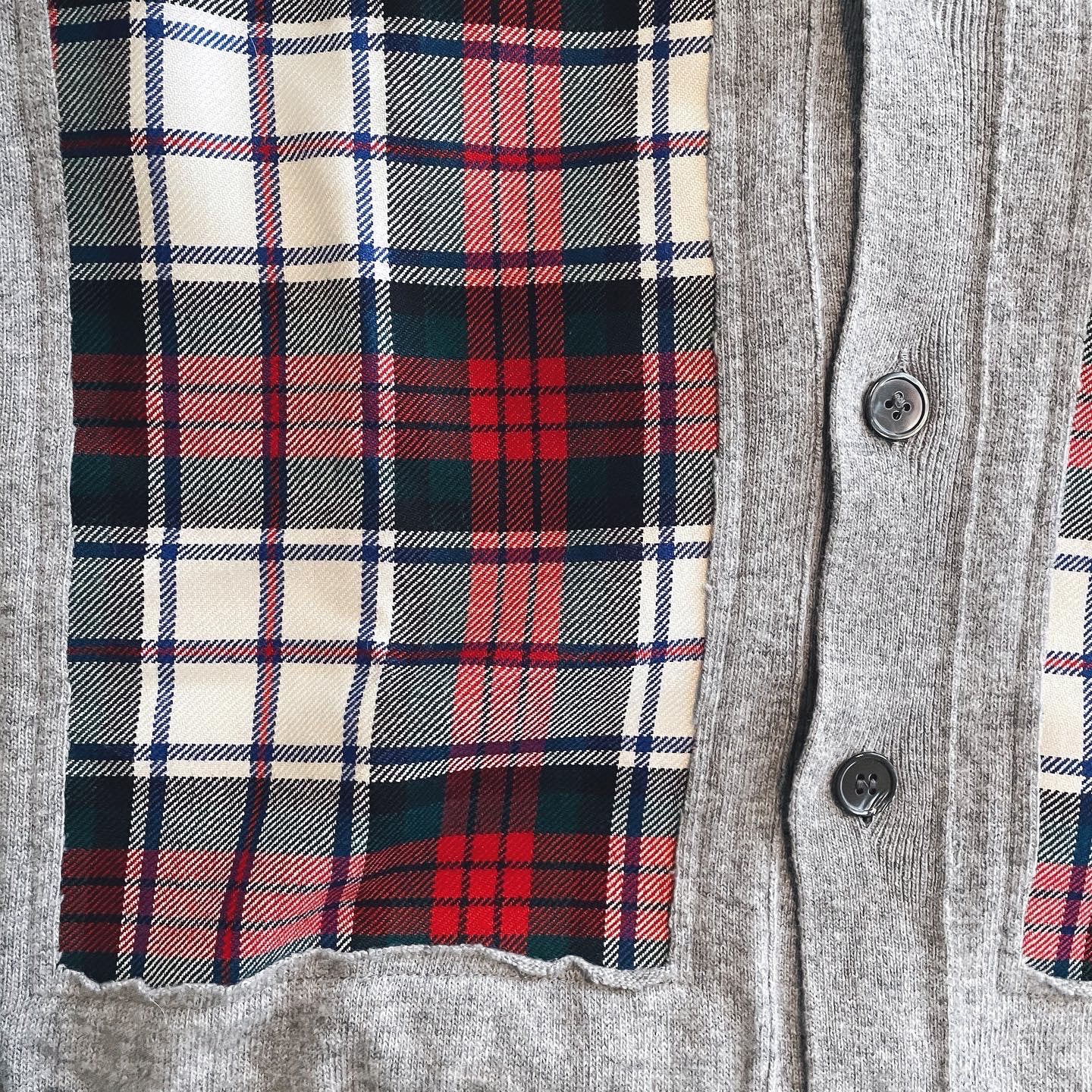 Comme des Garcons Shirt Cardigan à panneaux à carreaux, Taille Moyenne (**MENS** - s'adapte comme un m/l femme)