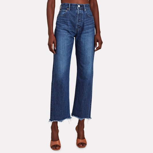 Moussy vintage Capac effiloché jean large court, taille 25