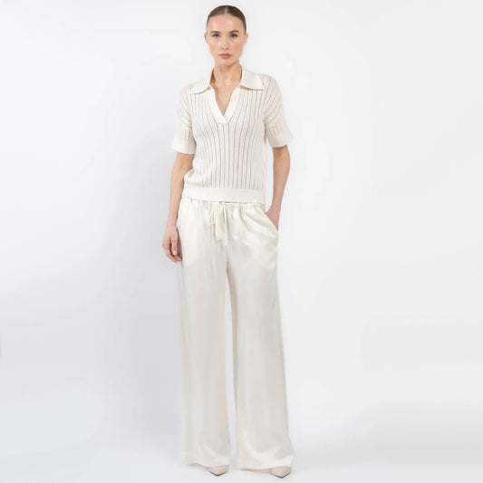 Sablyn "Gemma" Drawstring Pant in Cream, size Small