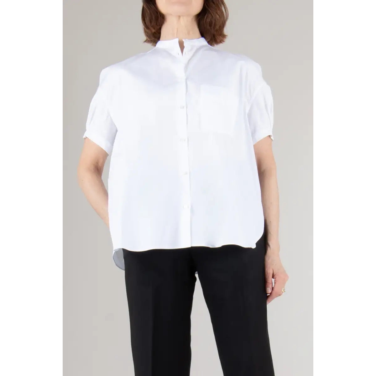 Aspesi Short Sleeve Poplin Shirt in White, size 42 (about a medium)