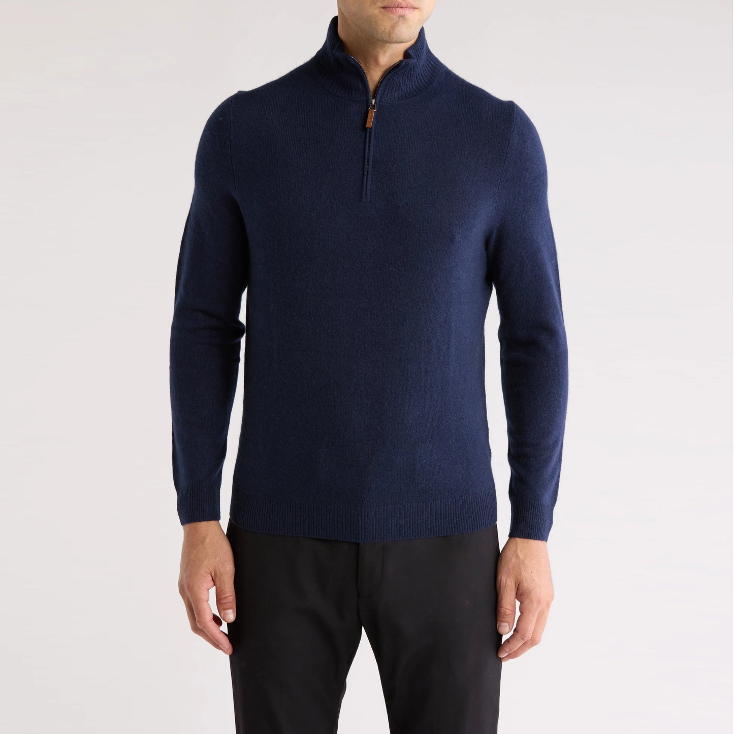 ** MENS ** Nordstrom Navy Cashmere Zip Neck Sweater, size Medium