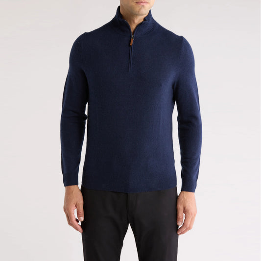 ** MENS ** Nordstrom Navy Cashmere Zip Neck Sweater, size Medium