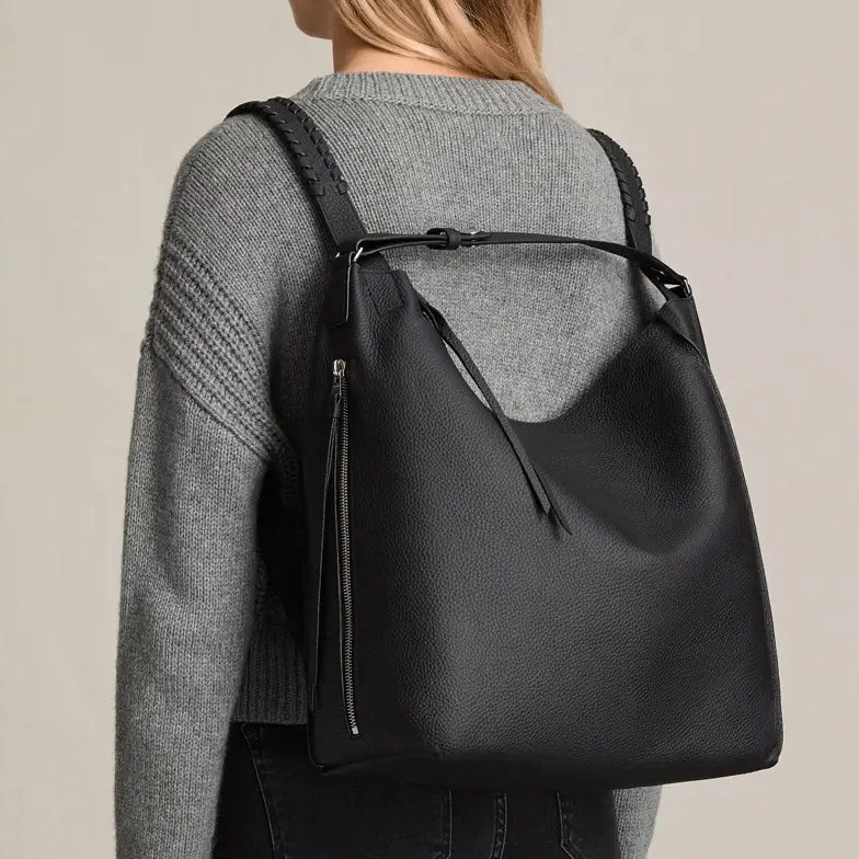 All Saints "Kita" Backpack in Black Leather