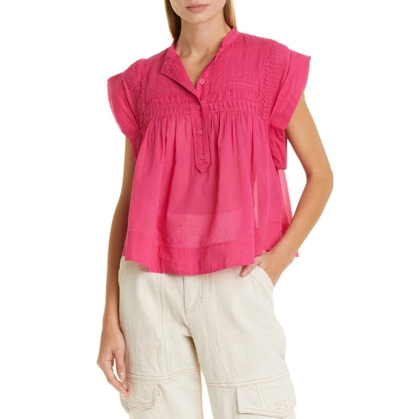 Isabel Marant Etoile "Leaza" Top in Fushia Pink, size 36 (fits like size small)