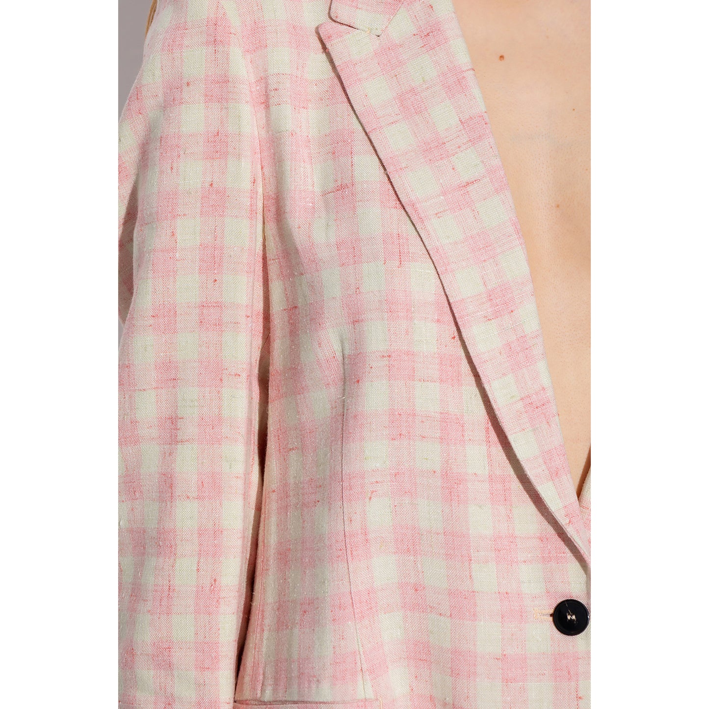 Forte.Forte Gingham Blazer in Pink, size "0" (fits XS)