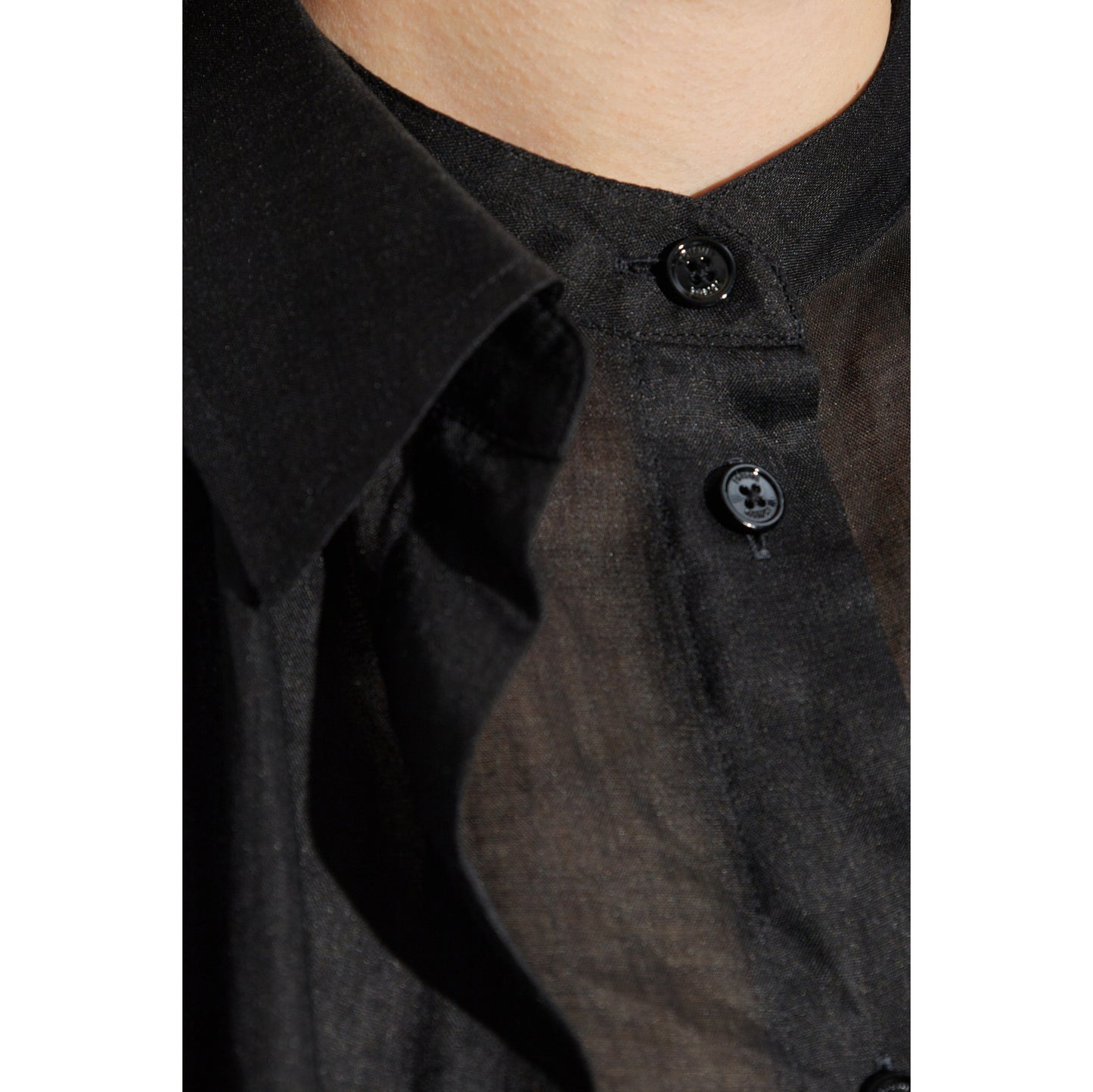 Toteme Double Layered Ramie Shirt in Black, size 38 (Medium)