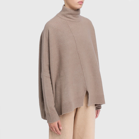 Max Mara Leisure "Sonaldo"Oversize Turtleneck in Taupe, size Medium