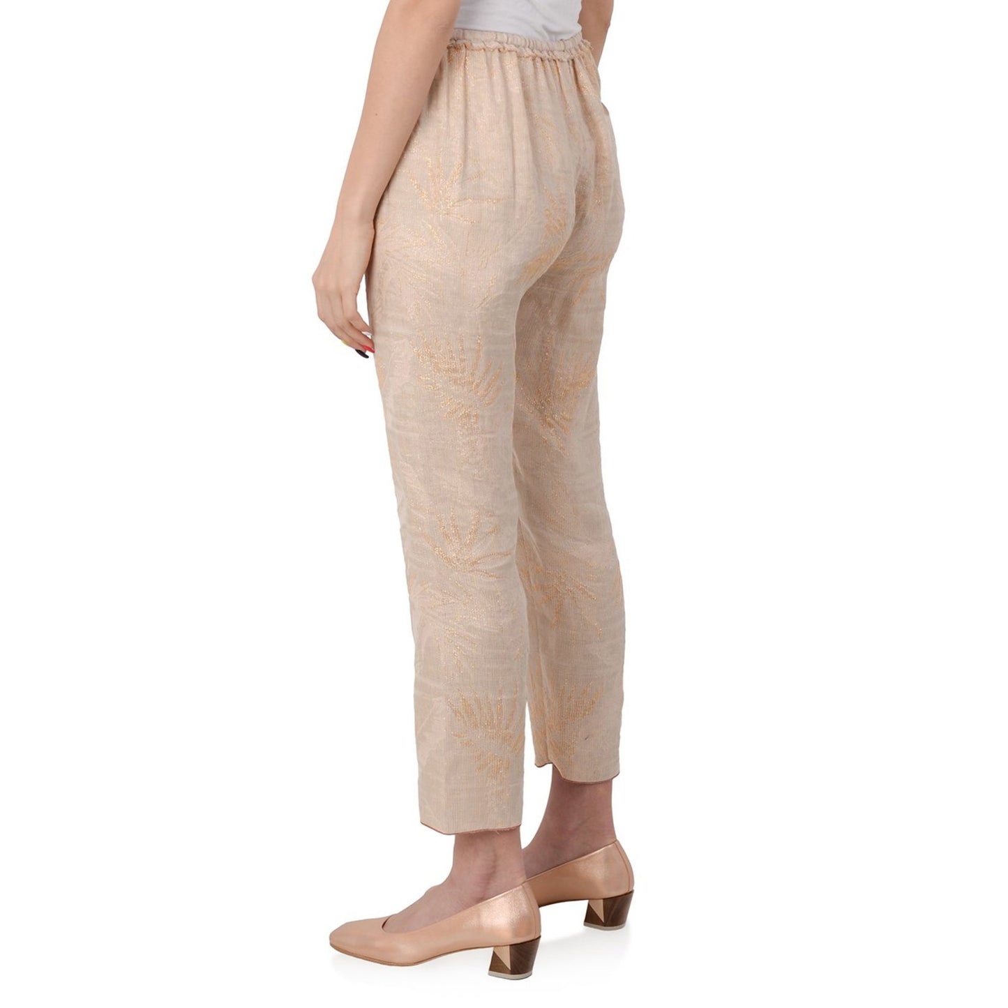 Forte_Forte Metallic Linen Pants in Pale Pink, size "0" (XS)