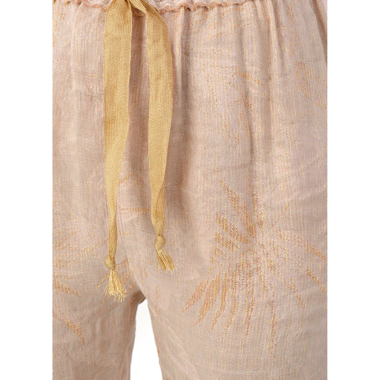Forte_Forte Metallic Linen Pants in Pale Pink, size "0" (XS)