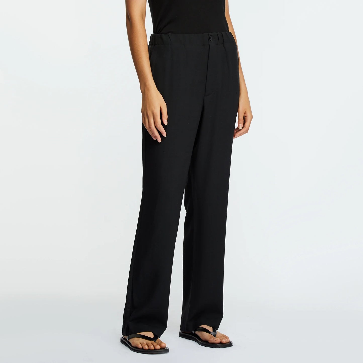 6397 Crepe Tuxedo Pants in Black, size Large