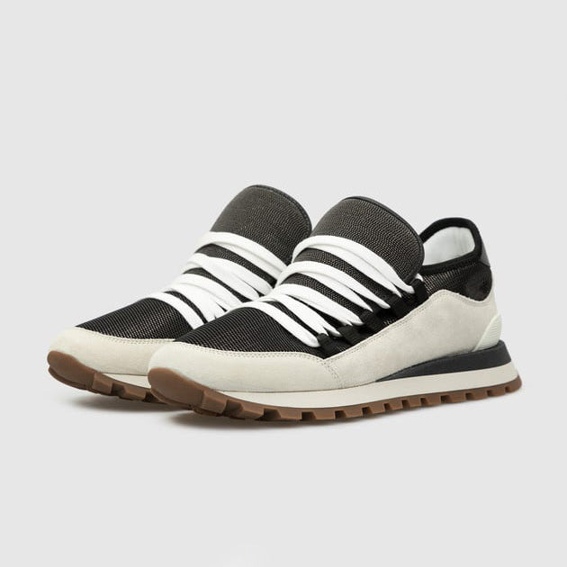 Brunello Cucinelli Suede Combo Sneakers, size 39