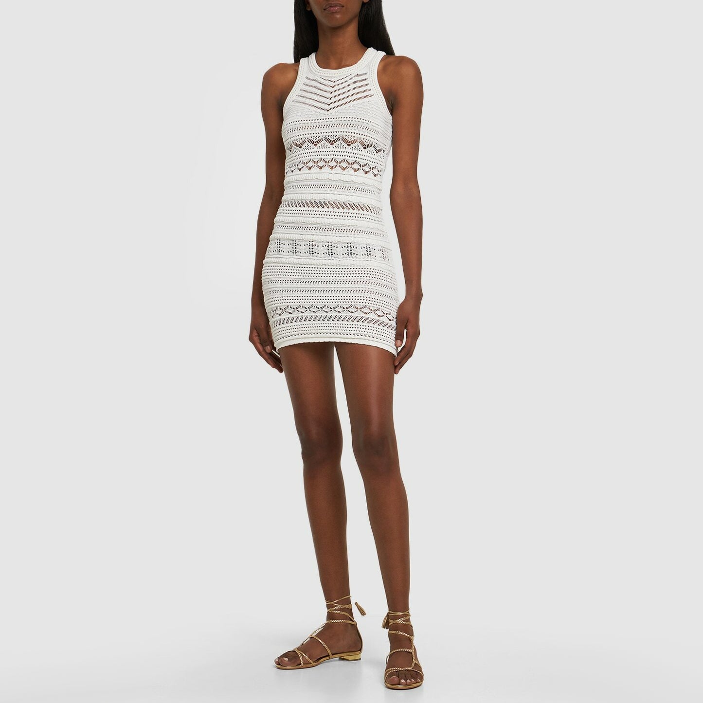 Isabel Marant "Ava" Cotton Crochet Midi Dress in White, size 40 (fits US 4/6)