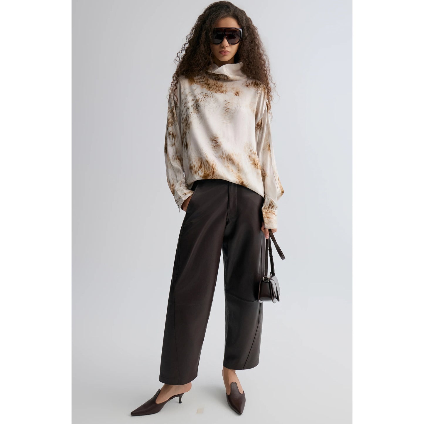 The Front Row Shop Fur Print Top, size Small