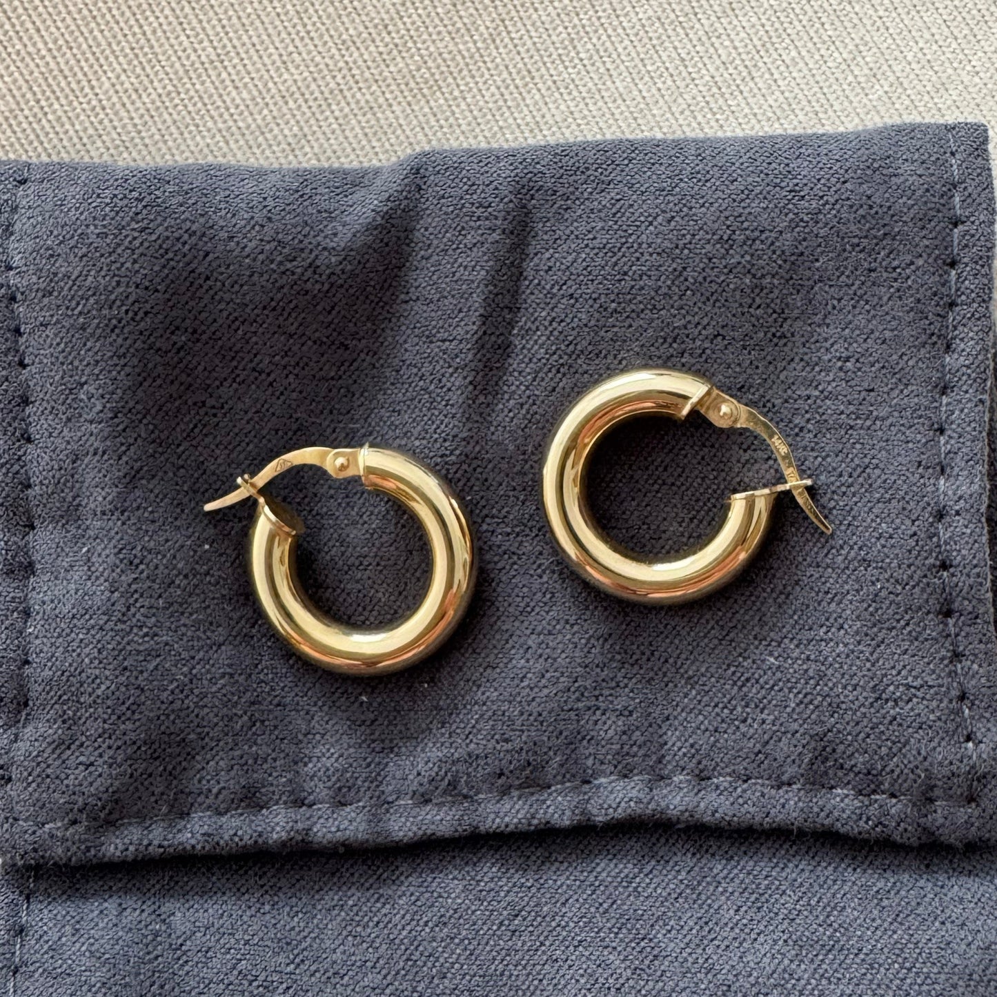 6 the Label 14K Little Gold Hoops