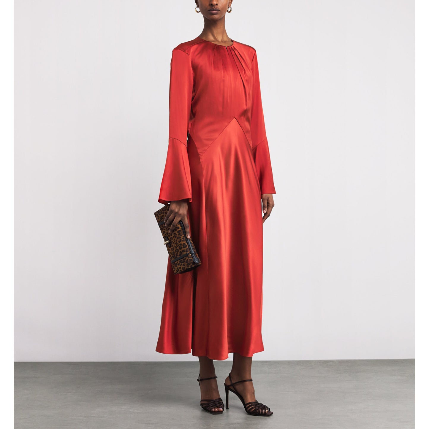 Veronica Beard "Ezri" Satin Dress in Red, size 6
