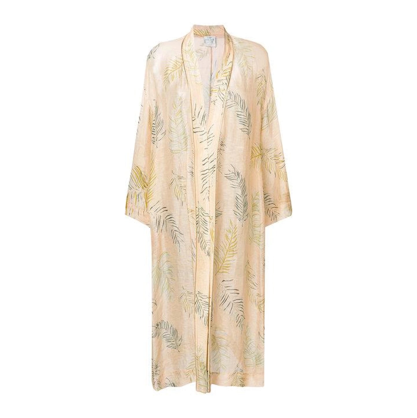 Forte_Forte Leaf Printed Voile Duster in Blush, size "III" (size Large)
