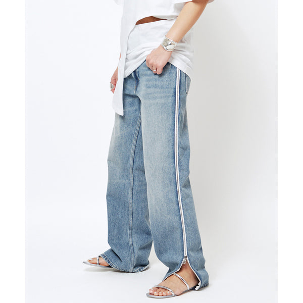 Gauchere Side Zip Jeans in Blue, size 40