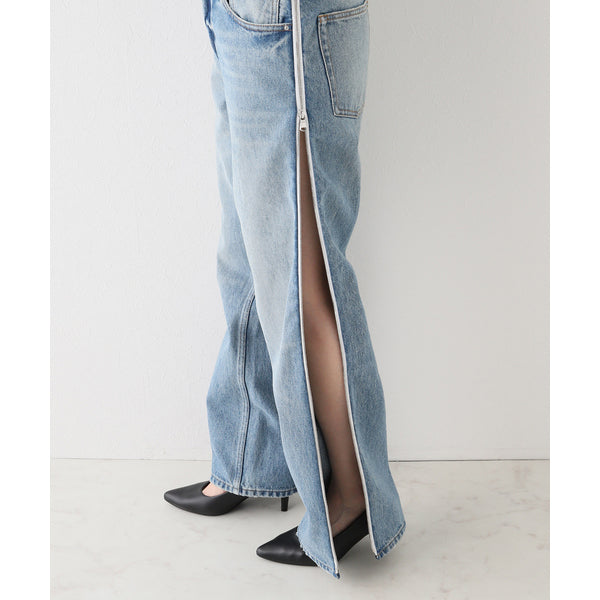 Gauchere Side Zip Jeans in Blue, size 40